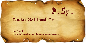 Mauks Szilamér névjegykártya